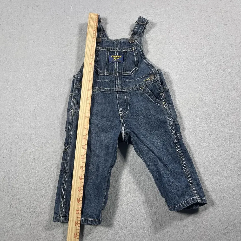 OshKosh B'gosh‎ Denim Overalls Baby 9 Months Carpenter Pockets Jeans